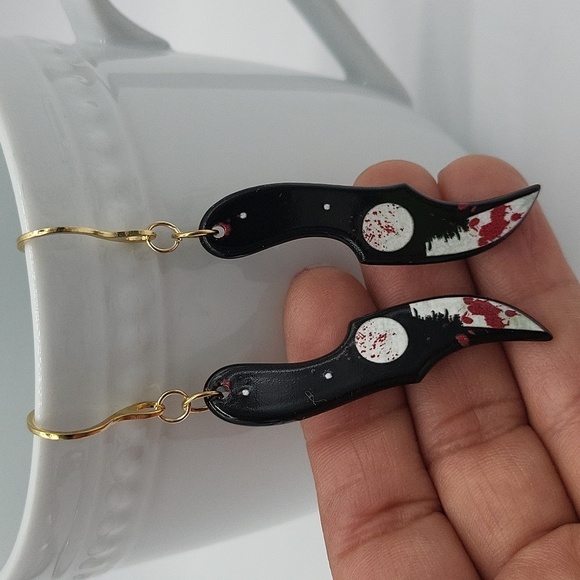 1977- Handmade Halloween Earrings NWT - Picture 3 of 6